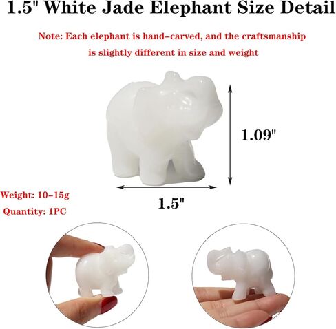 تماثيل فيل من الأحجار الكريمة قطعة واحدة، حجر اليشم الأخضر نحت فيل صغير هدايا تماثيل حيوانات كريستالية تماثيل فيل منحوتة يدويًا لديكور المنزل in Kuwait