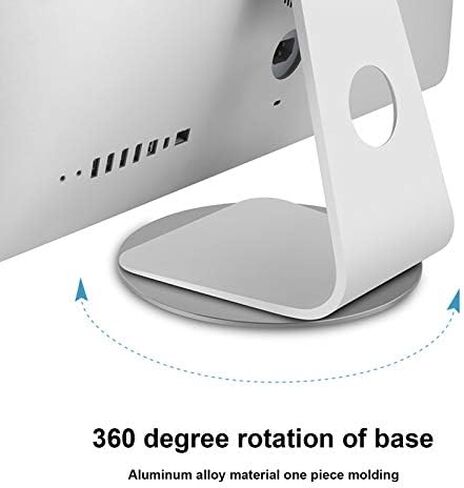 Silver Aluminum Alloy Computer Screen Monitor Turntable StandRotating Swivel Base, 360° Rotation Monitor Swivel Base for iMac Disply Rotating Mount Office Supplies in Saudi Arabia