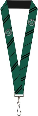 Buckle Down Lanyard-1.0"-Slytherin Crest/Stripe Green/Black in Saudi Arabia