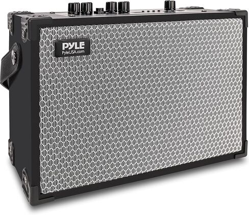 Pyle Bluetooth Speaker - 120W Rechargeable Leather Portable Wireless BT Retro Style Audio System with TWS, FM Radio, Heavy Bass Music Player w/Remote Control, 5H Long Playtime, AUX, Mic input in Saudi Arabia