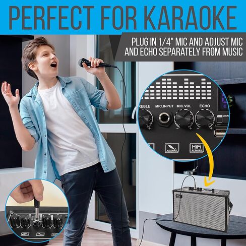Pyle Bluetooth Speaker - 120W Rechargeable Leather Portable Wireless BT Retro Style Audio System with TWS, FM Radio, Heavy Bass Music Player w/Remote Control, 5H Long Playtime, AUX, Mic input in Saudi Arabia