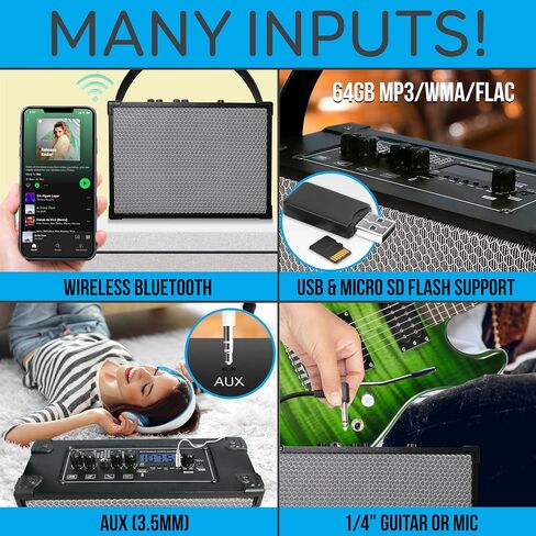 Pyle Bluetooth Speaker - 120W Rechargeable Leather Portable Wireless BT Retro Style Audio System with TWS, FM Radio, Heavy Bass Music Player w/Remote Control, 5H Long Playtime, AUX, Mic input in Saudi Arabia