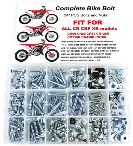 Xitomer 341 PCS Plastics Engine Body Frame Exhaust Bolts Kit Fit for XR50R XR70R XR80R XR100R XR200R XR250 XR250L XR250R XR350R XR400R XR500R XR600R XR650L Z50R, Bolts Kit in Saudi Arabia