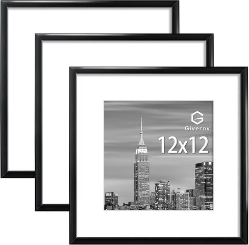 Giverny 24 x 36 Picture Frame Black 3 Pack, Display 24x36 Poster Frame or 20x30 Mat Picture Frame with Lightweight Molding, HD Plexiglass for Horizontal or Vertical Wall Mounting in Saudi Arabia