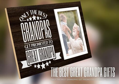 InnoBeta Great Grandpa Gifts Picture Frame- Gift for Great Grandpa Birthday From Granddaughter- Only The Best Grandpa Get Promoted to Great Grandpa for 4" x 6" Photo in Saudi Arabia