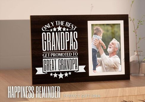 InnoBeta Great Grandpa Gifts Picture Frame- Gift for Great Grandpa Birthday From Granddaughter- Only The Best Grandpa Get Promoted to Great Grandpa for 4" x 6" Photo in Saudi Arabia