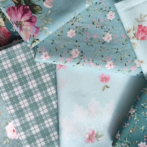 Quilting Fabric Misscrafts 8pcs 100% Cotton Craft Fabric Bundle Squares Fat Quarters 18" x 22" Multicolored for Patchwork DIY Sewing Scrapbooking Green Plant in Saudi Arabia