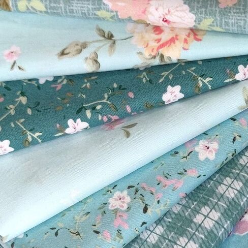 Quilting Fabric Misscrafts 8pcs 100% Cotton Craft Fabric Bundle Squares Fat Quarters 18" x 22" Multicolored for Patchwork DIY Sewing Scrapbooking Green Plant in Saudi Arabia