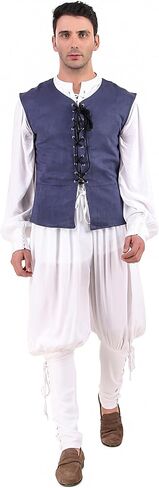 ThePirateDressing Mens Medieval Pirate Renaissance Steampunk Lace-up Vest Gothic Waistcoat in Saudi Arabia