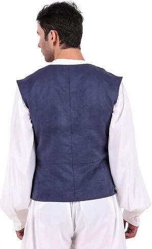 ThePirateDressing Mens Medieval Pirate Renaissance Steampunk Lace-up Vest Gothic Waistcoat in Saudi Arabia