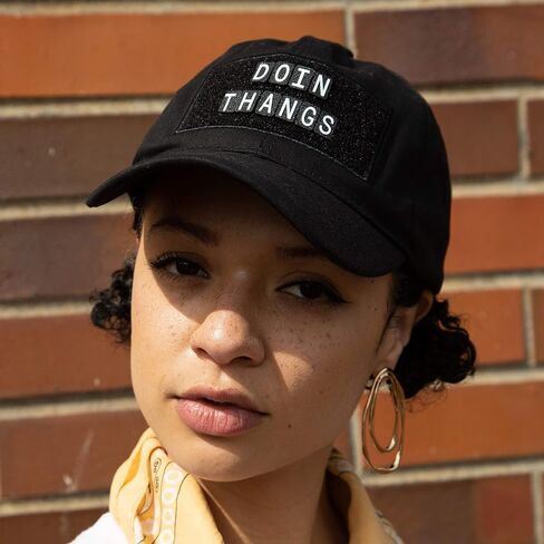 The Caption Cap - Customizable Dad Hat with Letter Set Black in Saudi Arabia