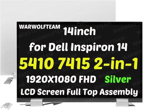 14inch LED LCD 1920X1080 FHD Touch Screen Digitizer Replacement Whole Hinge-up Assembly Compatible with Dell Inspiron 14 5410 7415 2-in-1 P147G P147G001 P147G002(Silver) in Saudi Arabia