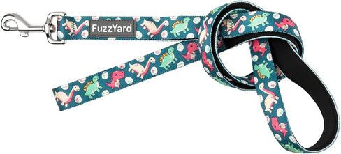 FuzzYard Dinosaur Land Dog Leash | Size S | Comfortable Neoprene Lead for Dogs | Perfect for Outdoor Walking & Training in Saudi Arabia