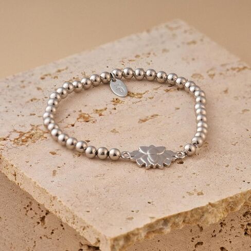 Gold or Silver Beaded Lotus Flower, strength bracelet in Saudi Arabia
