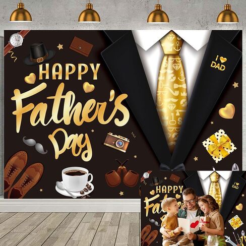 Happy Father's Day Backdrop 7X5FT I Love Dad Father's Day Party Background Best Dad Ever Festival Shirt Tie Tools Fathers Day Photography Backdrop (82x59inch) in Kuwait