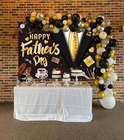 Happy Father's Day Backdrop 7X5FT I Love Dad Father's Day Party Background Best Dad Ever Festival Shirt Tie Tools Fathers Day Photography Backdrop (82x59inch) in Kuwait