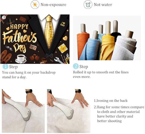 Happy Father's Day Backdrop 7X5FT I Love Dad Father's Day Party Background Best Dad Ever Festival Shirt Tie Tools Fathers Day Photography Backdrop (82x59inch) in Kuwait