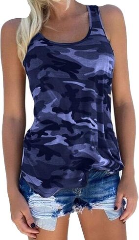 Cute Camo Tank Flowy Athletic Shirts Running Muscle Shirts Workout Gym Clothes Racerback Camo Tank Tops for Women in Saudi Arabia