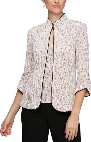 Alex Evenings Women's Mandarin Neck Twinset Tank Top and Jacket Petite Regular in Saudi Arabia