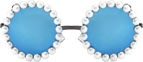 Naimo Toddler Kids Girl Pearl Round Anti-UV Sunglasses for Party Photography Outdoor Beach in Saudi Arabia