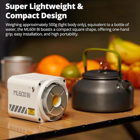 مجموعة Godox ML60II Bi - ضوء تصوير LED خفيف الوزن مع التحكم في تطبيق Godox Light، وسطوع 22500Lux، وخيارات طاقة متعددة، وبطاريات NP-F970 المزدوجة المدمجة لسهولة الحمل القصوى in Saudi Arabia
