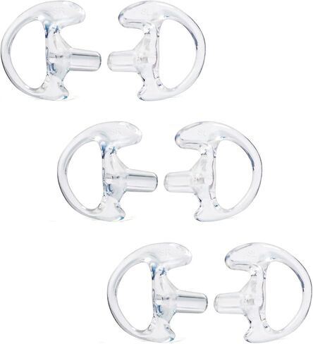 HYS Soft Flexible Open Ear Insert Ear Buds Small Earmold for Walkie Talkie Air Acoustic Earpiece Headset, 3pair Clear Left and Right Earmold in Saudi Arabia