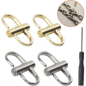 ZipSeven Adjustable Metal Buckle for Shoulder Chain Strap Women Bag Length Shorten Purse Chain Adjuster Metal Clip Accessories 4pcs (Gold, Silver, Small)