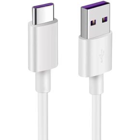 USB C Charger Cable for JISULIFE Handheld Mini Fan, WiHoo Fan, CIVPOWER Neck Fan, HomeLifairy Fan, FrSara, Bladeless, SWEETFULL Replacement Personal Portable Fan Type-C Charging Power Cord (5FT White)