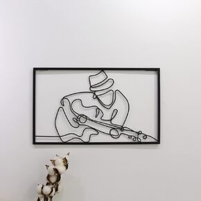 FKKA Metal Guitar Art, Guitar Art Wall Decor, Metal Guitar Decor For Music Room,Living Room, Bedroom,Study, Black