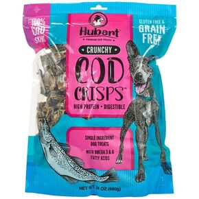 Hubert Pet Premium Cod Skin Crisps - Single Ingredient Natural Dog Treats for All Breeds, No Artificial Anything - 1.5 lbs Bag