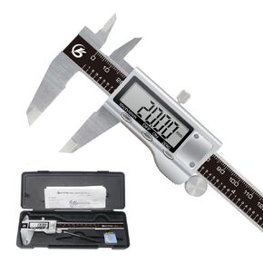 Digital Caliper 6 Inch Measuring Tool, Stainless Steel Electronic Vernier Calipers, Digital Micrometer with Large LCD Screen, inch/Metric Conversion
