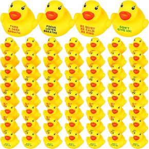 Rubber Duck Bath Toy Inspirational Gift Motivational Rubber Ducks Thank You Gifts Inspirational Party Favors Baby Shower Decorations Birthday Party Favors Gift (60 Pcs,1.3 Inch)
