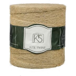 KIS Premium Natural Jute Twine 1500 Feet 2mm - Smell Free 3 Strand, DIY Projects, Crafts, Decoration, Hobby, PET Friendly, Gardening Yarn - String - Rope