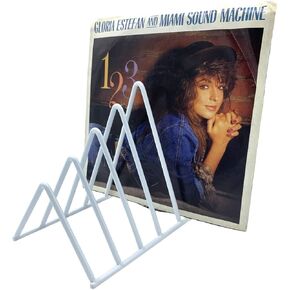 File Folder Rack Letter Organizer - Magazine Holder Stand Metal Newspaper Book and Vinyl Record Storage for 45 rpm and 33 rpm Desktop Album Display for Home and Office