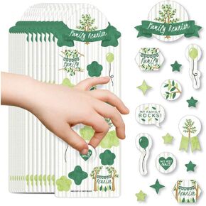 Big Dot of Happiness Family Tree Reunion - Family Gathering Party Favor Kids Stickers - 16 Sheets - 256 Stickers