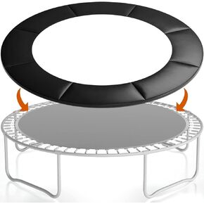 غطاء زنبركي الترامبولين، استبدال وسادة الترامبولين Gonoce بطول 14 قدم، بدون فتحات للأعمدة، ملحقات الترامبولين المقاومة للماء والتمزق باللون الأسود (14 قدم) in Kuwait