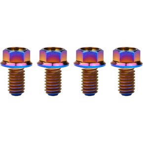 Titanium Ti Flange M6 10 15 20 25 30 35 40 45 50 55 60 65 70 75 80 90 100mm Bolt Screw for Motorcycle Modified Pack fo 4 (M6x55mm, Normal Titanium) in Kuwait