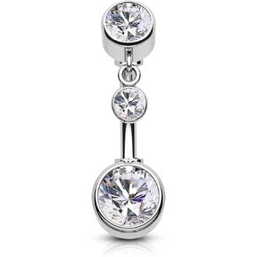 COCHARM Cute Dangling Rook Earrings 16g Dangly Rook Piercing Jewelry 8mm Silver Dangle Rook Barbell Earring Rook Bar for Women