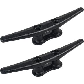 Boat Cleats 6Inch,Hot Dip Galvanized Cast Iron Dock Cleat,Electrophoretic Coated Black Dock Cleat,Rope Cleats for Deck Nautical Decor,Piers for Tying up Boats,Hardware Not Included(2/4/5/6/10/12Pack)