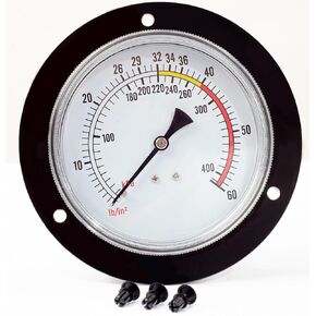Air Dial Gauge for Coats® Tire Changers Machines, Air Pressure Range from 0-60 PSI, Flange Mount with Plastic retainers, Dial with a Range of Most Common tire Pressure. 8107985, 107985.