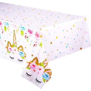 FZR Legend Themed Birthday Party Decorations - Plastic Tablecloth | 53 x 90 inches,Disposable Table Cover | Magical Party Supplies for Girls and Baby Shower