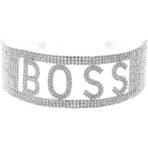 Arsimus Boss Crystal Rhinestone Choker Necklace