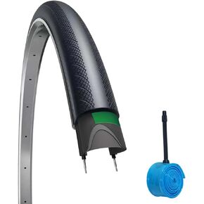 700 Road Bike Tire with TPU Tube, 120TPI Road Cycling Bike Tire + Inner Tube (Presta Valve 60MM), Foldable and Super Light Replacement Road Bike Tire for Road Bicycle(1 Pack)