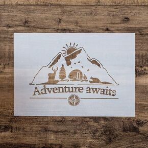 DIY Decorative Adventure Stencil Template for Painting on Walls Furniture Crafts