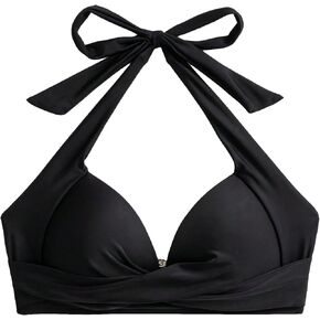 Milumia Women's Twist Push Up Bikini Tops Tie Back Spaghetti Strap Swim Top Swimwear