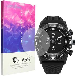 Compatible for Citizen CZ Hybrid Smartwatch Screen Protector, Lamshaw [3 Pack] 9H Tempered Glass Screen Protector Film Compatible for Citizen CZ Smart Hybrid Smartwatch 44mm (3 Pack)