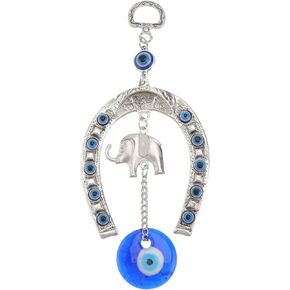 IMIKEYA Blue Evil Eye- Elephant Decor Good Lucky Charm Horseshoe Room Hanging Decor for Men Women Gift