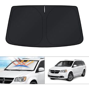 KUST Windshield Sun Shade for Dodge Caravan Mini Van 2008-2020 (NOT for Dodge Grand Caravan) Window Sunshade Sun Visor Protector Foldable Blocks UV Rays Keep Your Car Cooler
