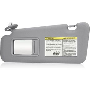 Gray Driver Left Side Sun Visor Replacement Compatible with Toyota Highlander 2008-2013 Replace 74320-48500-B0