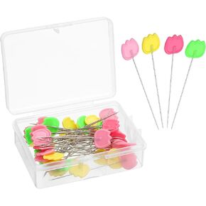 uxcell Straight Pins 200pcs Multicolor Straight Quilting Pins Tulip Head Sewing Pins for Dressmaker, DIY Craft, Sewing Project